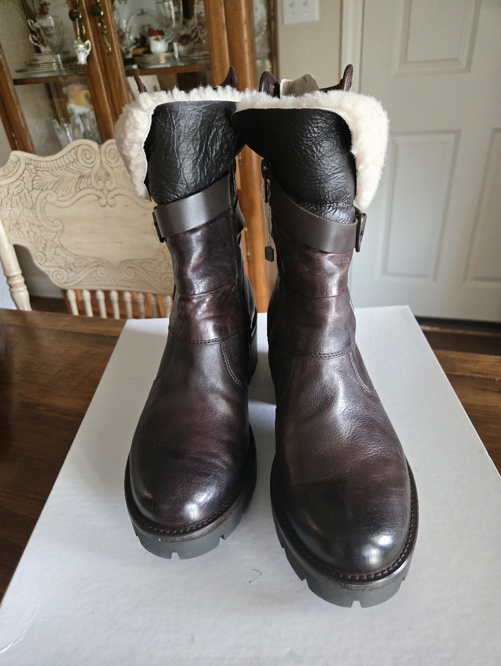Paola Ferri Leather Boots 38 NIB